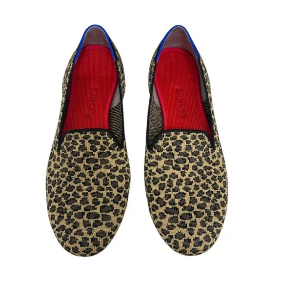 Rothy's The Loafer Little Cat Leopard Animal Print Ballet Flats women's size 9.5 - Picture 2 of 9